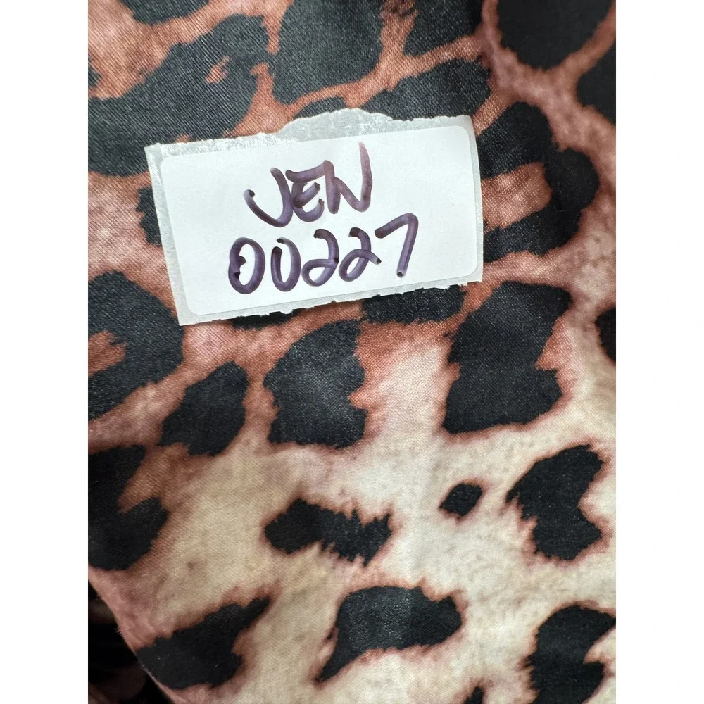 Unbranded Leopard Print Fit and Flare Girls Dress Size 6 Brown Satin Formal
